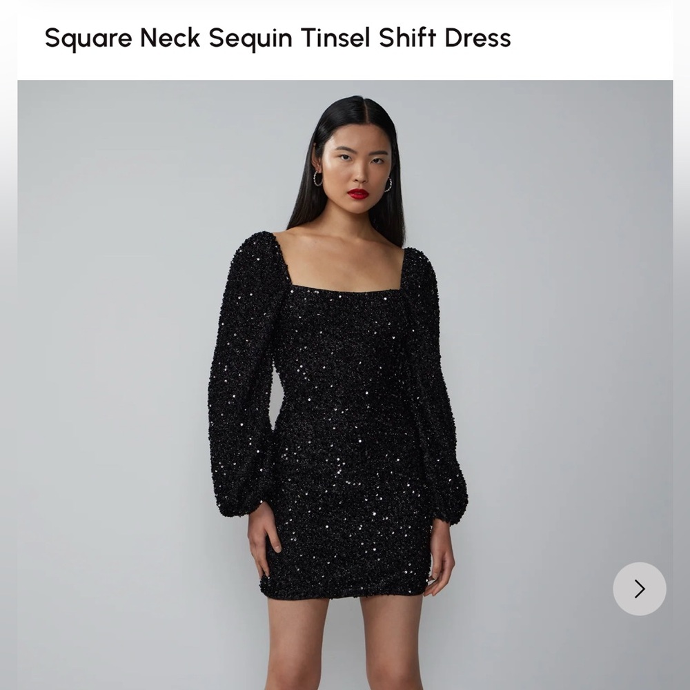NWT NY&CO Square Neck Tinsel Shift Dress